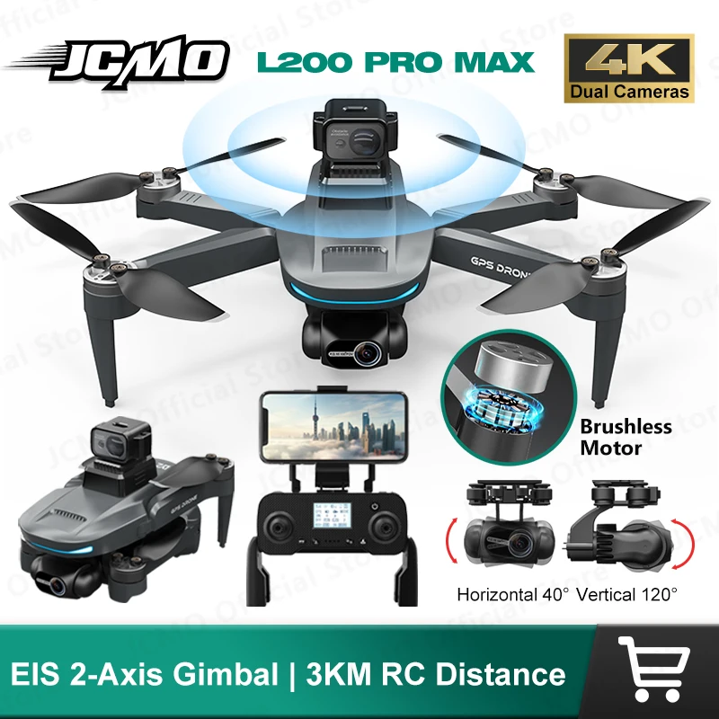 L200 PRO MAX Brushless Motor 2-Axis Gimbal 4K Profesional GPS Drone 360° Obstacle Avoidance 5G WIFI FPV Quadcopter Dron RC Toys
L200 PRO MAX Brushless Motor 2-Axis Gimbal 4K Profesional GPS Drone 360° Obstacle Avoidance 5G WIFI FPV Quadcopter Dron RC Toys