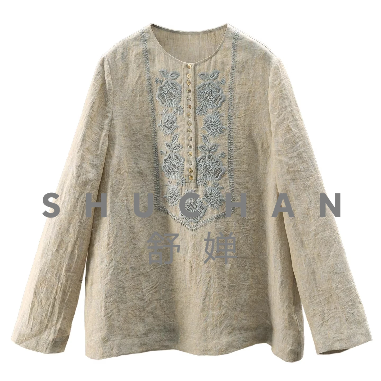 Pullover Ingenuity and High Quality, Elegant Hollow Embroidered Hemp + Linen Crew Neck Shirt Women 33G8
Pullover Ingenuity and High Quality, Elegant Hollow Embroidered Hemp + Linen Crew Neck Shirt Women 33G8