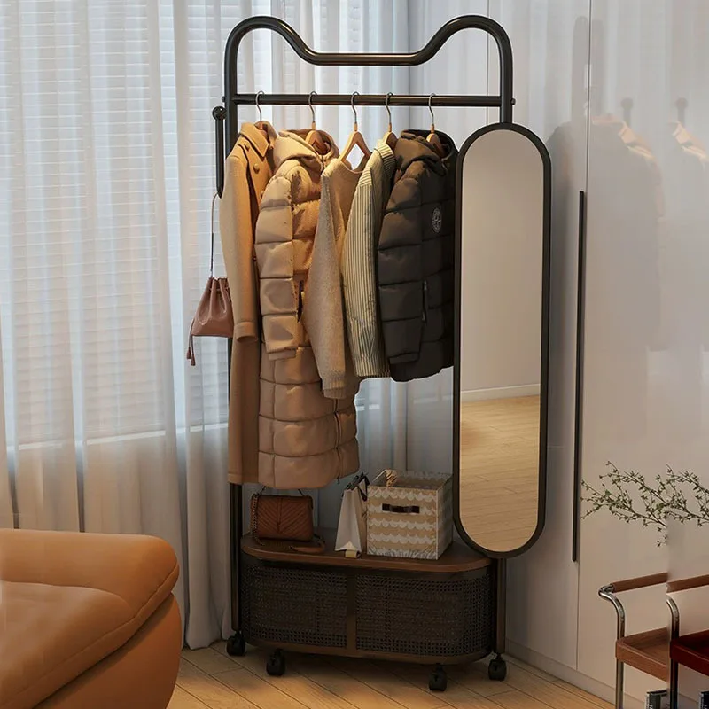 Movable coat rack with mirror hanger bedroom floor-to-ceiling full-body mirror integrated floor-to-ceiling hanger with mirror
Movable coat rack with mirror hanger bedroom floor-to-ceiling full-body mirror integrated floor-to-ceiling hanger with mirror