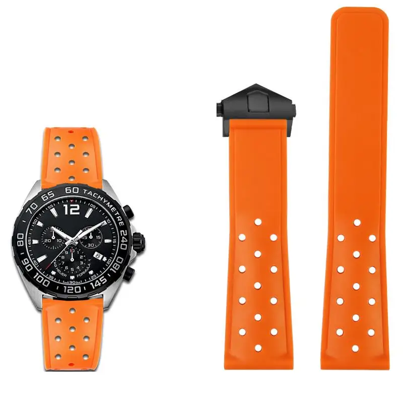 PCAVO 22mm Breathable Silicone Watchband for TAG heuer F1 CAZ201 WAZ2113 CAZ1010 Series Watch Strap Soft Rubber folding buckle
PCAVO 22mm Breathable Silicone Watchband for TAG heuer F1 CAZ201 WAZ2113 CAZ1010 Series Watch Strap Soft Rubber folding buckle