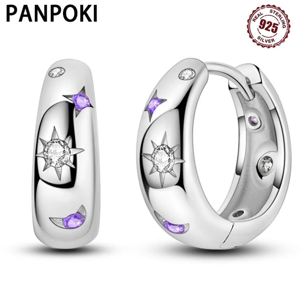 925 Sterling Silver Purple Sun Moon Star Earrings Jewelry Versatile Hoop Earrings For Women Jewelry Birthday Party Fine Gifts
925 Sterling Silver Purple Sun Moon Star Earrings Jewelry Versatile Hoop Earrings For Women Jewelry Birthday Party Fine Gifts