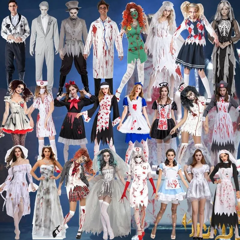 Sexy Wedding Dress Costume for Women Halloween Party Masquerade Outfit Zombie Witch Transformation Makeup Included
Sexy Wedding Dress Costume for Women Halloween Party Masquerade Outfit Zombie Witch Transformation Makeup Included
