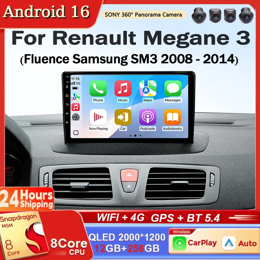 Android 16 Carplay Android auto Car Radio Multimedia Video Player Navigation HeadUnit For Renault Megane 3 Fluence Samsung SM3 2
Android 16 Carplay Android auto Car Radio Multimedia Video Player Navigation HeadUnit For Renault Megane 3 Fluence Samsung SM3 2