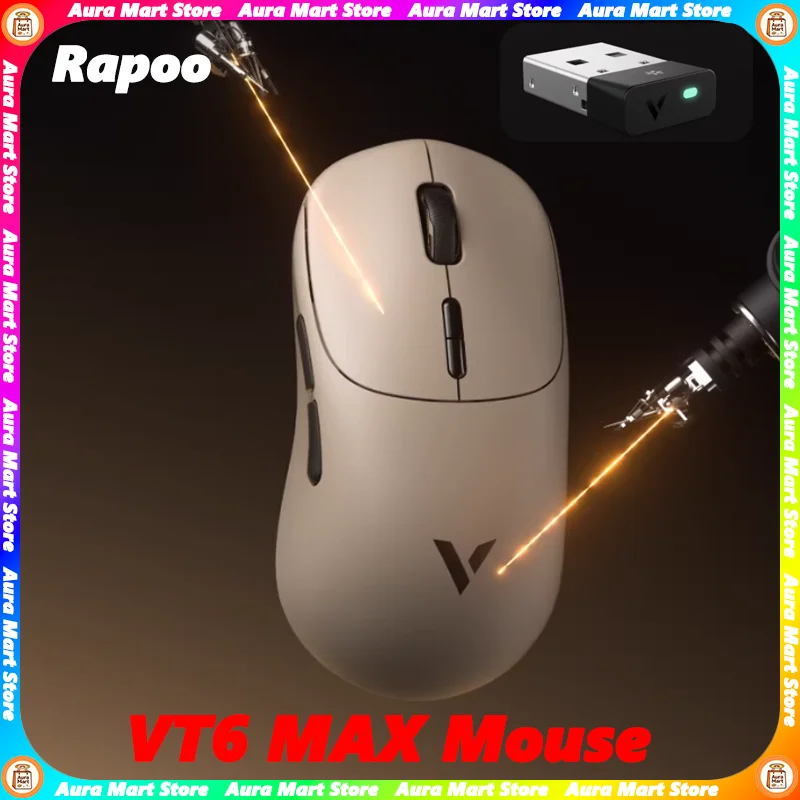 Беспроводная игровая мышь Rapoo VT6 MAX с частотой опроса 8000 Гц для маленьких и средних рук, легкая мышь с сенсорами PAW3398/PAW3950
Беспроводная игровая мышь Rapoo VT6 MAX с частотой опроса 8000 Гц для маленьких и средних рук, легкая мышь с сенсорами PAW3398/PAW3950