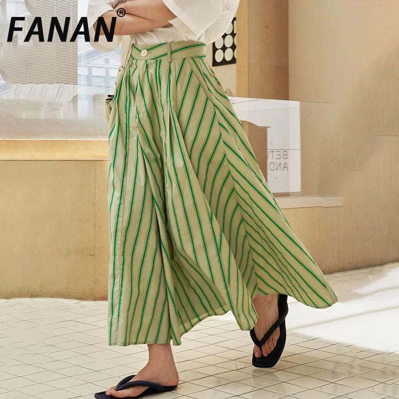 FANAN Fashion Striped Contrast Color Skirts For Women High Waist A-line Nylon Skirt Office Lady Clothing 2025 Spring Summer New
FANAN Fashion Striped Contrast Color Skirts For Women High Waist A-line Nylon Skirt Office Lady Clothing 2025 Spring Summer New