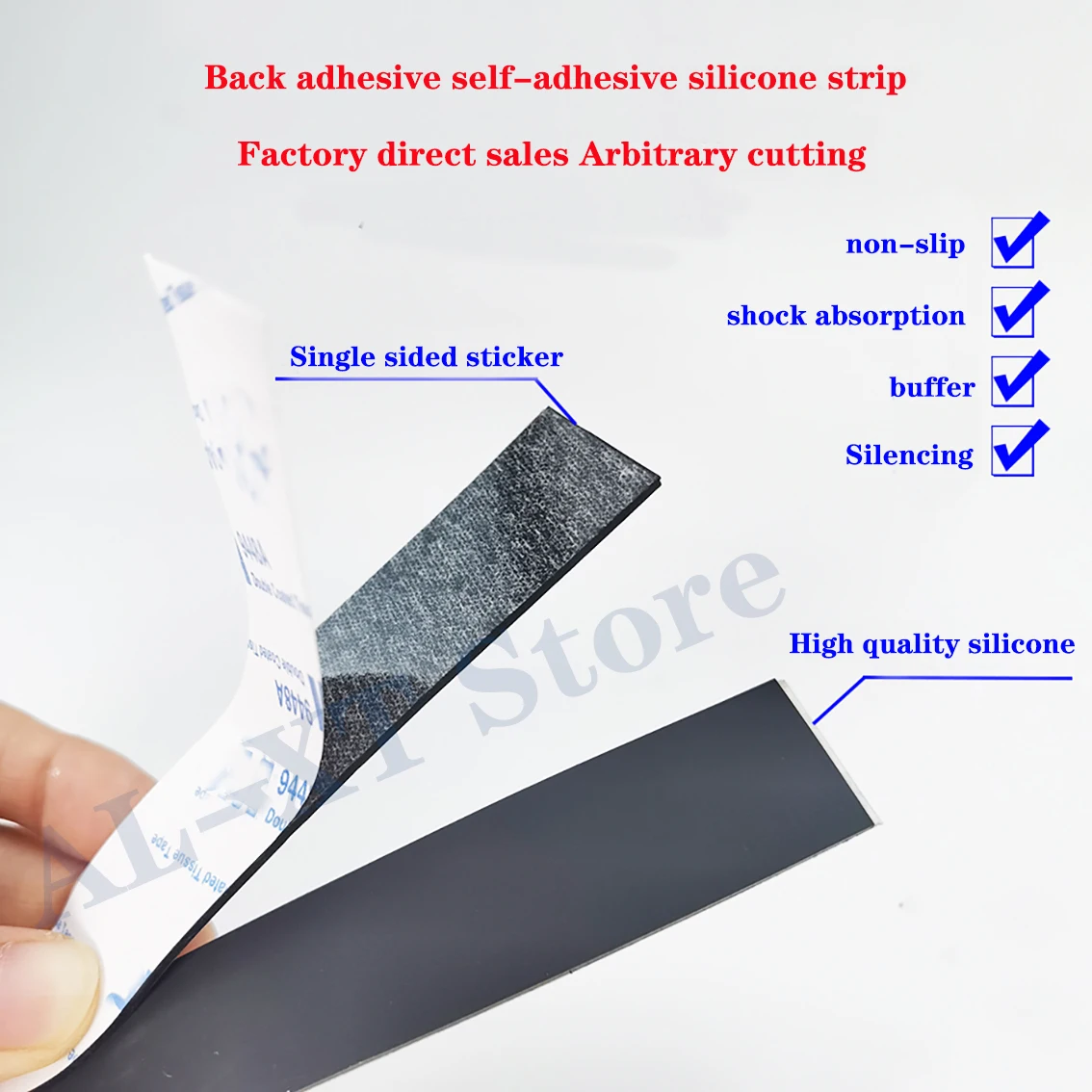 Black Self Adhesive Silicone Rubber Seal Strip Width 10/20/30/40/50mm Thick 0.5/1/1.5/2/3/mm Anti-Slip Damper Sealing Gasket
Black Self Adhesive Silicone Rubber Seal Strip Width 10/20/30/40/50mm Thick 0.5/1/1.5/2/3/mm Anti-Slip Damper Sealing Gasket