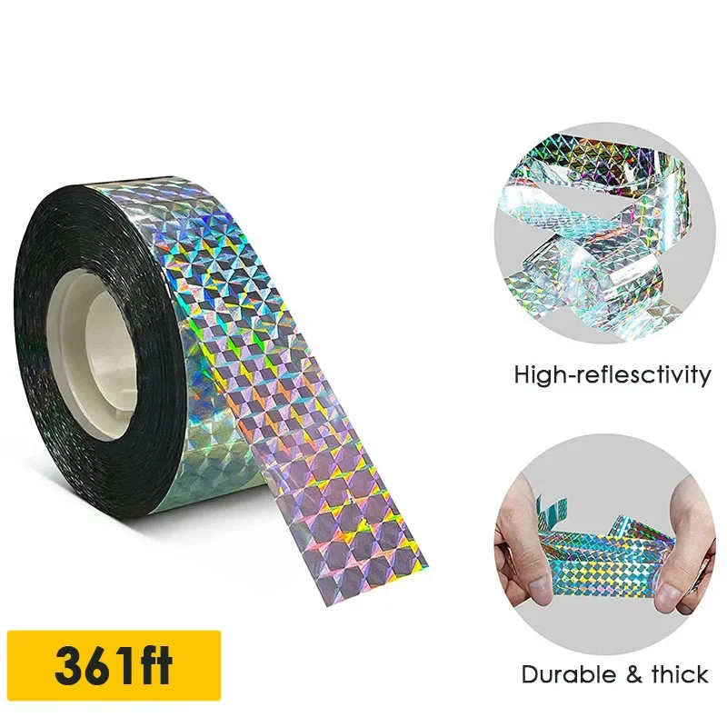 Laser Anti Bird Pigeons Repeller Tap 164ft/262ft/361ft Scare Flashing Reflective Bird Waterproof Tape Garden Bird Away Ribbon
Laser Anti Bird Pigeons Repeller Tap 164ft/262ft/361ft Scare Flashing Reflective Bird Waterproof Tape Garden Bird Away Ribbon