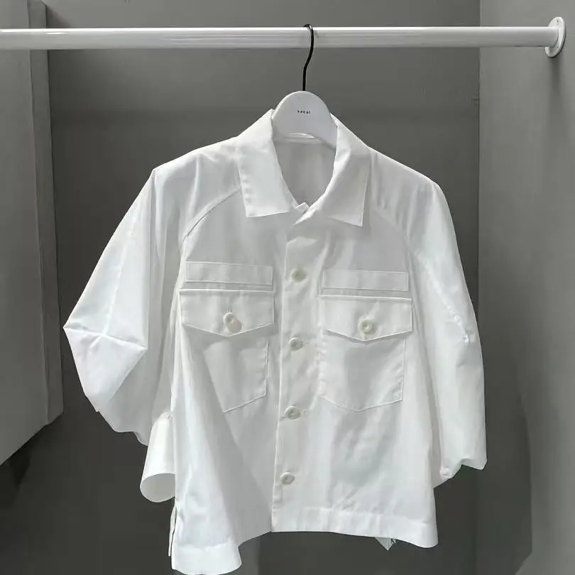 FOG SACAI Pure Color irt with ketLoose Fitort SveVersatile SleWomen's Commute FaionSpring 2025 Cotton Blend
FOG SACAI Pure Color irt with ketLoose Fitort SveVersatile SleWomen's Commute FaionSpring 2025 Cotton Blend