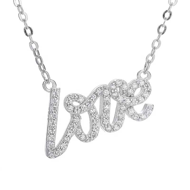 Wholesale Exquisite Temperament Clavicle Chain 925 Sterling Silver Cubic Zircon Letter Love Pendant Necklace
Wholesale Exquisite Temperament Clavicle Chain 925 Sterling Silver Cubic Zircon Letter Love Pendant Necklace