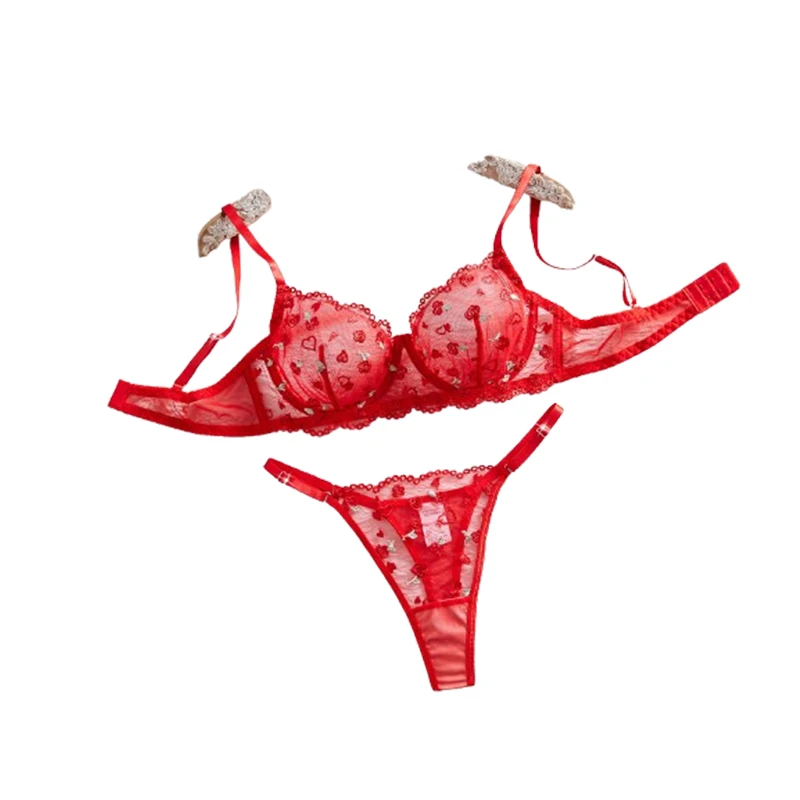 Sexy Lingerie Set Lace Romantic Red Bra Brief Set Seamless Embroidery Flower Underwear Thong See Through Women Exotic Set
Sexy Lingerie Set Lace Romantic Red Bra Brief Set Seamless Embroidery Flower Underwear Thong See Through Women Exotic Set