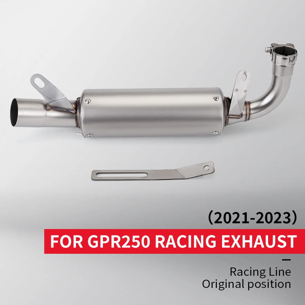 stainless steel connection, Original position, racing line, Medium exhaust pipe for GPR250 motorcycle, 2021-2023
stainless steel connection, Original position, racing line, Medium exhaust pipe for GPR250 motorcycle, 2021-2023