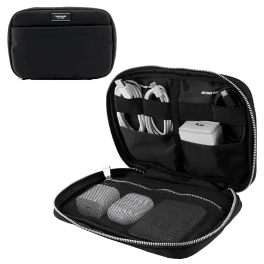 Nylon Tech Organizer Pouch for travel and daily use - black, durable and lightweight, with multiple compartments for cables, ch
Nylon Tech Organizer Pouch for travel and daily use - black, durable and lightweight, with multiple compartments for cables, ch