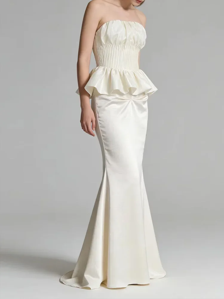 Apricot Spliced Pleated Dresses Sexy Slim Fit Off Shoulder A-line Sleeveless Waist Cincher Long Dress Formal Women Party Gown
Apricot Spliced Pleated Dresses Sexy Slim Fit Off Shoulder A-line Sleeveless Waist Cincher Long Dress Formal Women Party Gown