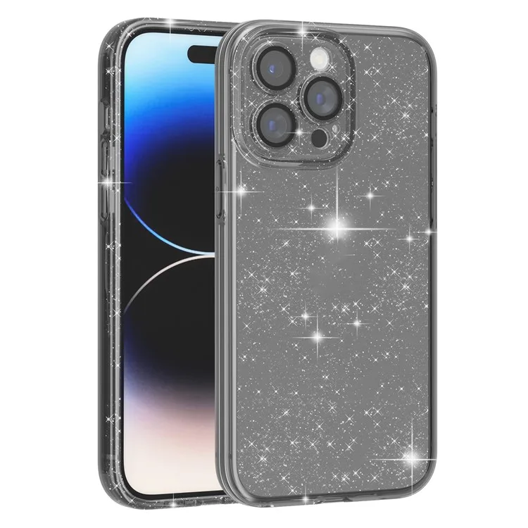 For iPhone 14 Pro Max Soft TPU + Hard PC Phone Case Anti-Scratch Cover with Built-in Camera Lens Protective Film - Glittery Grey
For iPhone 14 Pro Max Soft TPU + Hard PC Phone Case Anti-Scratch Cover with Built-in Camera Lens Protective Film - Glittery Grey