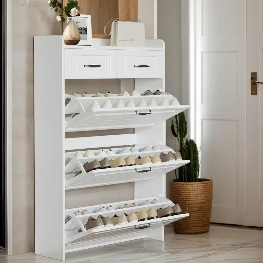 Multi Functional Narrow flip Shoe Cabinet with 3 Doors 2 Drawers, Save Space, Suitable for Entryway and corridors
Multi Functional Narrow flip Shoe Cabinet with 3 Doors 2 Drawers, Save Space, Suitable for Entryway and corridors