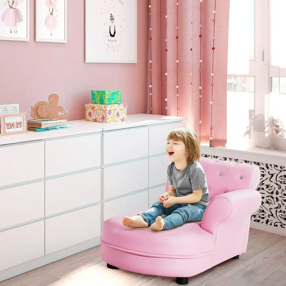 Children's sofa, pink princess sofa, PVC leather and embedded crystal, soft cushioned children's lounge chair
Children's sofa, pink princess sofa, PVC leather and embedded crystal, soft cushioned children's lounge chair