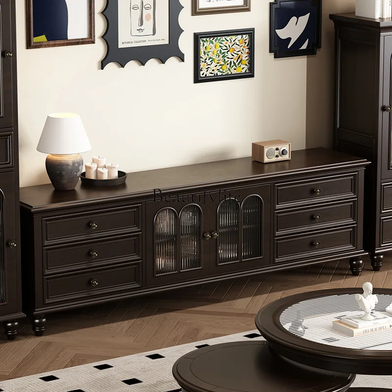 American all-solid wood coffee table TV cabinet combination retro high living room
American all-solid wood coffee table TV cabinet combination retro high living room