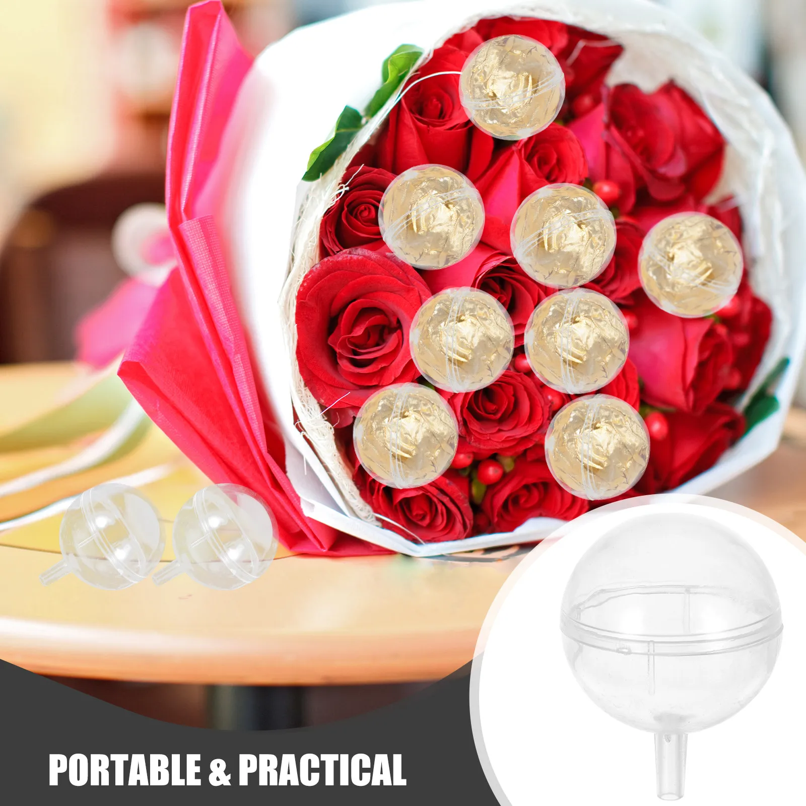 100Pcs Chocolate Flower Holders Clear Plastic Candy Bouquet Support Truffle Cup Packaging Box for Valentine's Day Wedding Cake
100Pcs Chocolate Flower Holders Clear Plastic Candy Bouquet Support Truffle Cup Packaging Box for Valentine's Day Wedding Cake