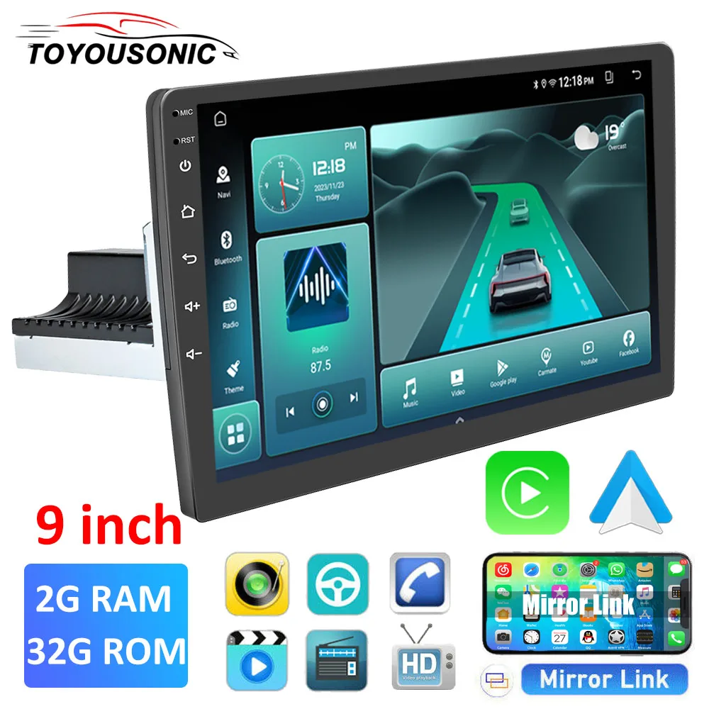 TOYOUSONIC 1 Din 9Inch Universal Car Radio Wireless Carplay Android Auto GPS Navigator Multimedia Player Wi-Fi FM BT Car Stereo
TOYOUSONIC 1 Din 9Inch Universal Car Radio Wireless Carplay Android Auto GPS Navigator Multimedia Player Wi-Fi FM BT Car Stereo
