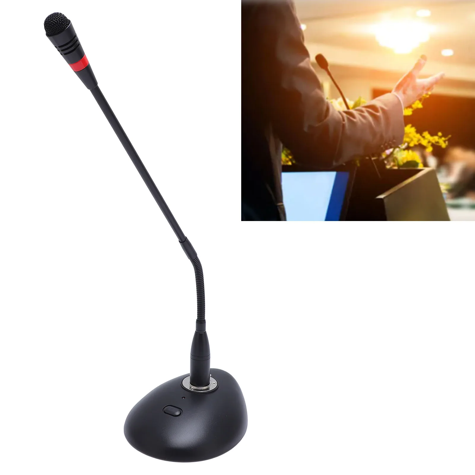 Конденсаторный микрофон на гибкой стойке, кардиоидный регулируемый многофункциональный настольный микрофон для лекций, встреч, конференций
Конденсаторный микрофон на гибкой стойке, кардиоидный регулируемый многофункциональный настольный микрофон для лекций, встреч, конференций