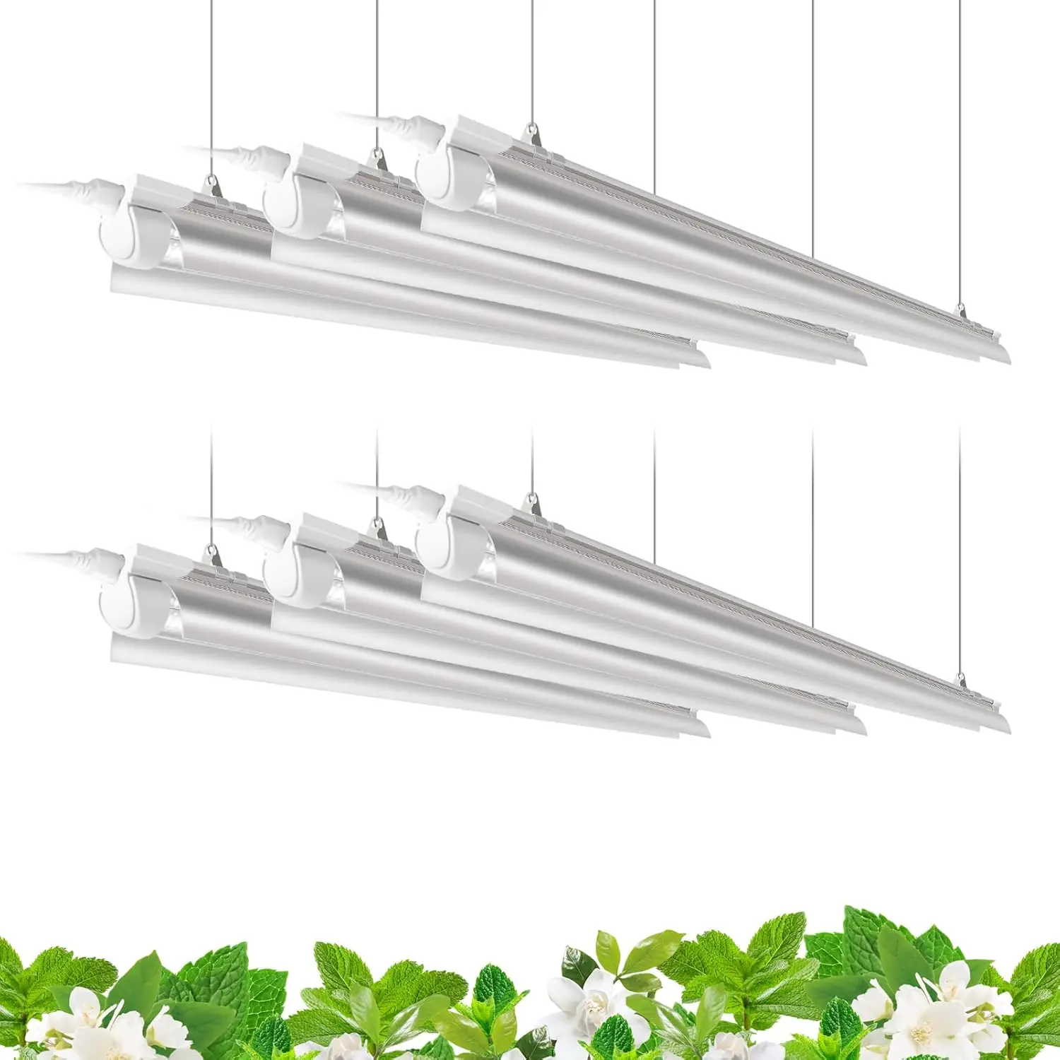 4FT Full Spectrum Daylight White LED Grow Lights, 252W(6x42W, 1400W Equivalent), T8 Strips for Indoor Plants, Greenhouse, 6-Pack
4FT Full Spectrum Daylight White LED Grow Lights, 252W(6x42W, 1400W Equivalent), T8 Strips for Indoor Plants, Greenhouse, 6-Pack