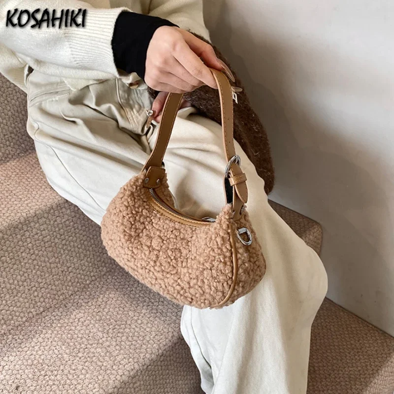 Lamb Wool Hobo Bags Kawaii Cute Y2k Aesthetic Office Lady Shoulder Bag Fashion Sweet Casual Crossbody Handbags All Match Women
Lamb Wool Hobo Bags Kawaii Cute Y2k Aesthetic Office Lady Shoulder Bag Fashion Sweet Casual Crossbody Handbags All Match Women