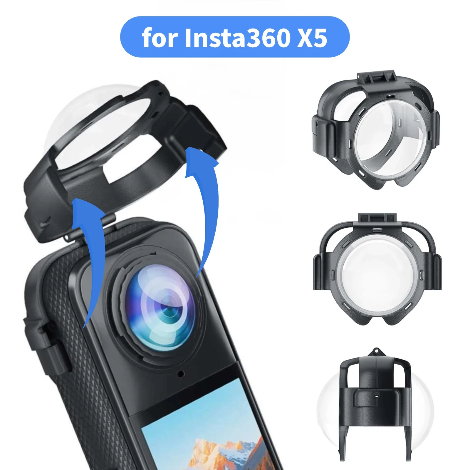 Anti-fog Buckle Lens Protective Glass for Insta360 X5 Accessories HD Snap-on Protective Mirror Action Camera Accessories
Anti-fog Buckle Lens Protective Glass for Insta360 X5 Accessories HD Snap-on Protective Mirror Action Camera Accessories