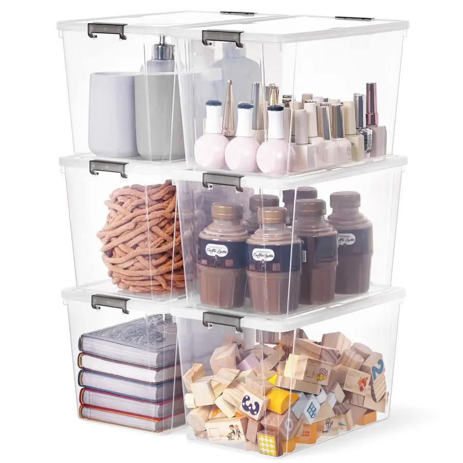 Набор из 6 маленьких пластиковых контейнеров для хранения объемом 7,8 кварты, штабелируемые коробки с крышками для организации, прозрачные белые
Набор из 6 маленьких пластиковых контейнеров для хранения объемом 7,8 кварты, штабелируемые коробки с крышками для организации, прозрачные белые