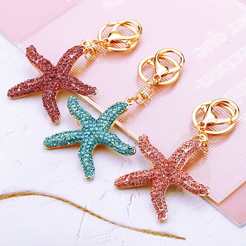 Fashion Full Crystal Rhinestone Starfish Keychain For Women's Bags Decoration Pendants Accessories Car keyrings
Fashion Full Crystal Rhinestone Starfish Keychain For Women's Bags Decoration Pendants Accessories Car keyrings