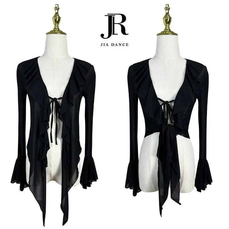 Топ для латинских танцев по индивидуальному заказу, сетчатый драпированный кардиган с рюшами, сексуальное платье для танцев чача, самбы, лампарда, сальсы
Топ для латинских танцев по индивидуальному заказу, сетчатый драпированный кардиган с рюшами, сексуальное платье для танцев чача, самбы, лампарда, сальсы