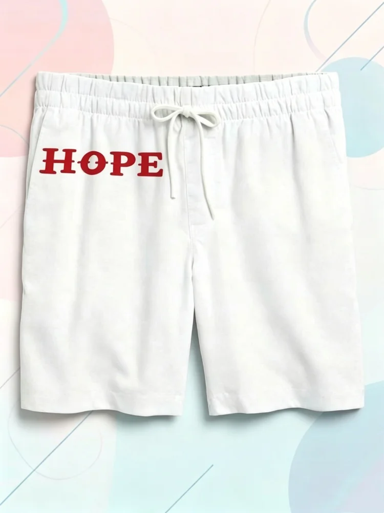 Men Vintage Red Positive Slogan Letter Print Elastic Drawstring Waist Casual White Beach Shorts
Men Vintage Red Positive Slogan Letter Print Elastic Drawstring Waist Casual White Beach Shorts