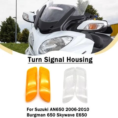 For Suzuki AN650 2003-2012 2011 2010 2009 2008 Burgman 650 Skywave E650 Turn Signal Light Lamps Cover Lens Indicator