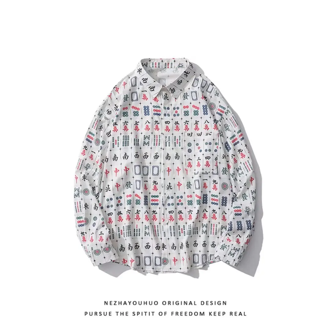 Loose Fit Streetwear Casual irt with Mahjong Pattern Print f Sve ort Sve Youth Faion Spring Season Regular Thi...
Loose Fit Streetwear Casual irt with Mahjong Pattern Print f Sve ort Sve Youth Faion Spring Season Regular Thi...