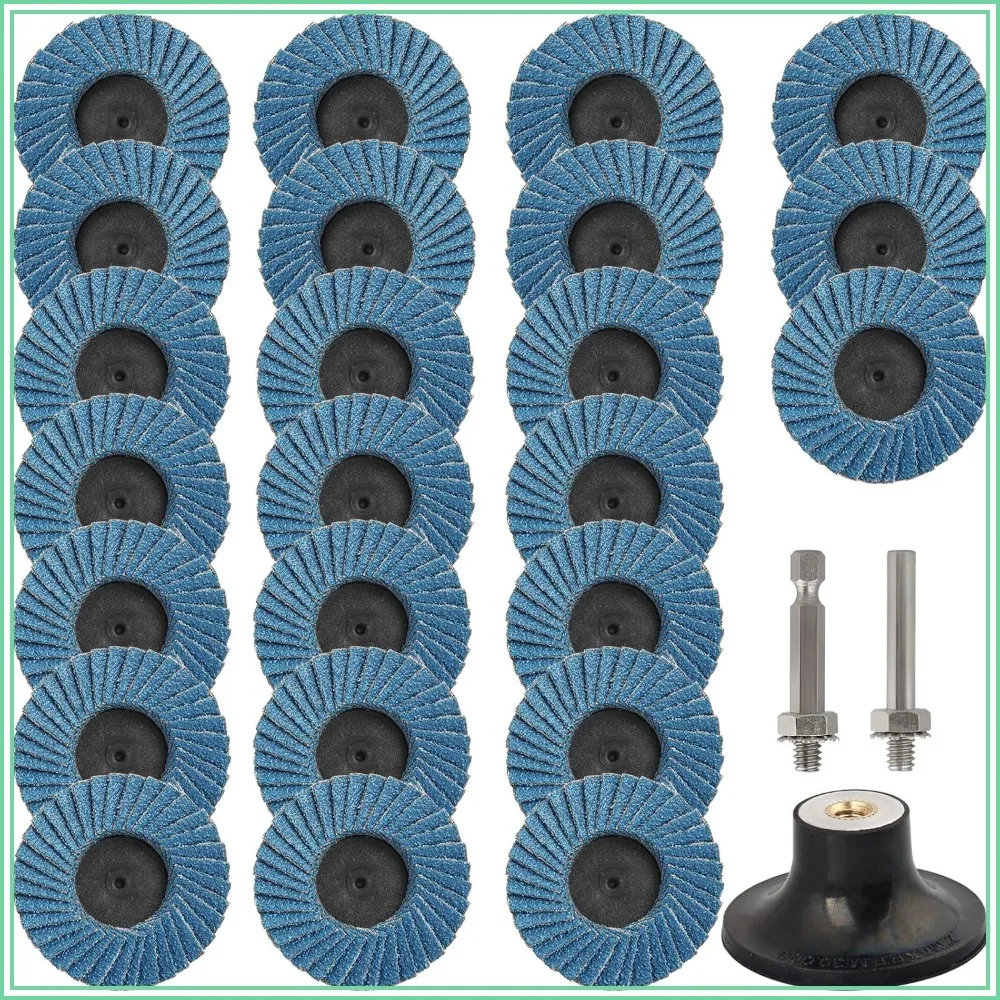 24 Pcs 2 Inch Flap Discs 40-120 Grit, Roll Lock Sanding Discs with 1/4" Holder for Angle Grinder
24 Pcs 2 Inch Flap Discs 40-120 Grit, Roll Lock Sanding Discs with 1/4" Holder for Angle Grinder