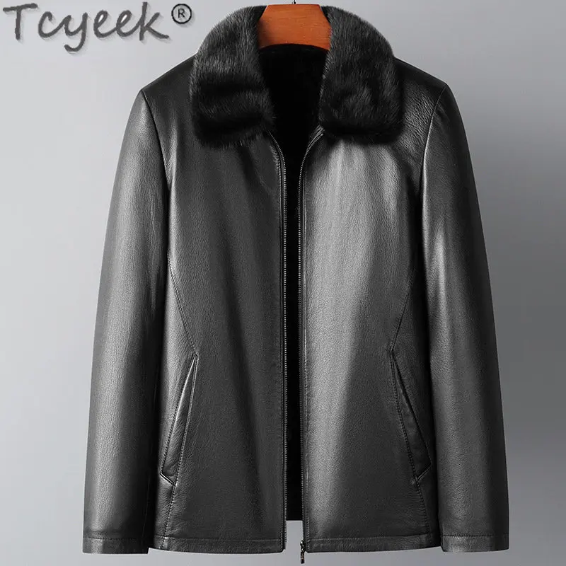 Tcyeek Short Goatskin Coat for Man Winter Warm Genuine Leather Jackets Mink Fur Lapel Casual Mink Fur Liner Jacket Men Clothing
Tcyeek Short Goatskin Coat for Man Winter Warm Genuine Leather Jackets Mink Fur Lapel Casual Mink Fur Liner Jacket Men Clothing