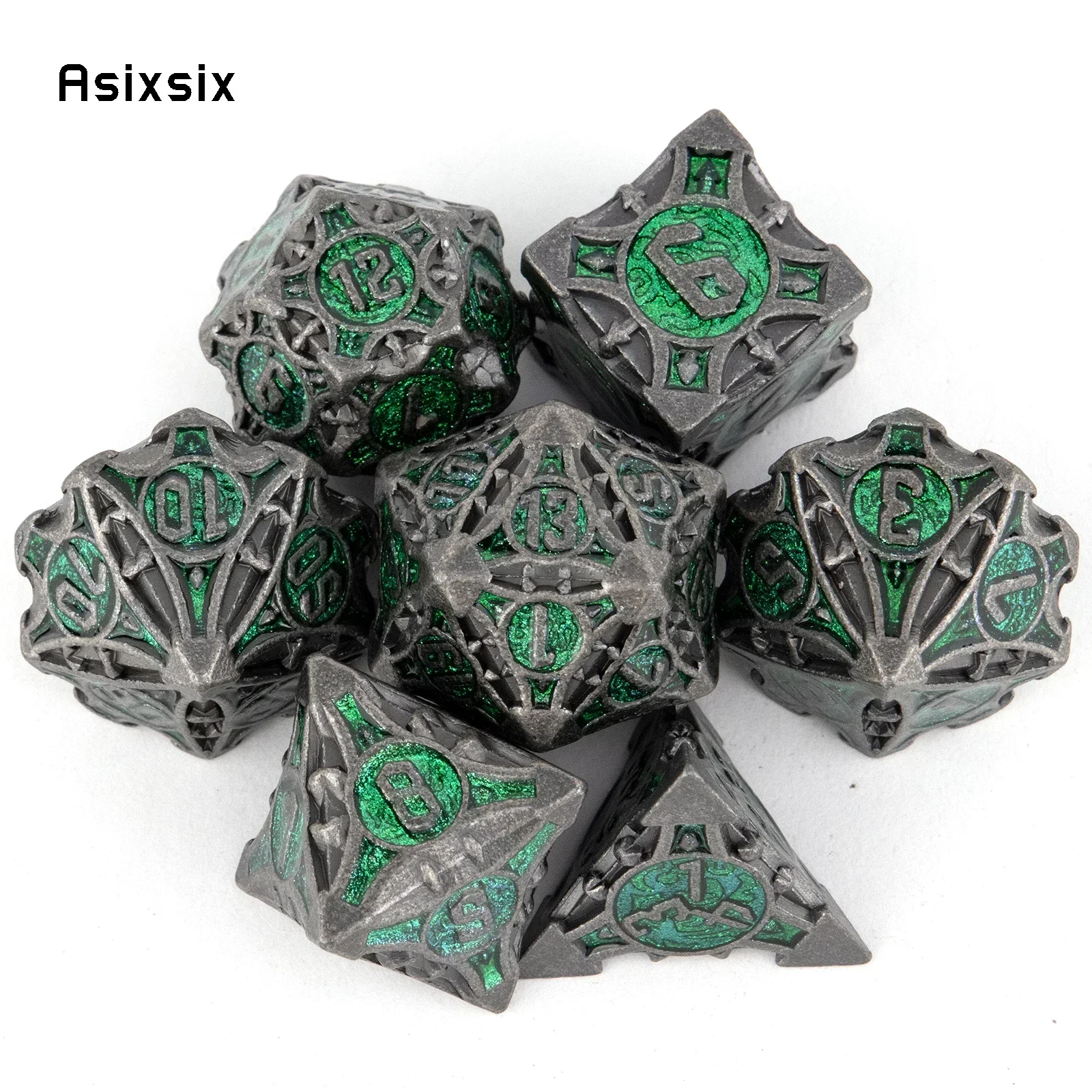 Metal Dice, Perfect For Tabletop Rpgs And Card Games 7 Pcs Silver Green Metal Dice Solid Metal Polyhedral Dice Set Suitable For
Metal Dice, Perfect For Tabletop Rpgs And Card Games 7 Pcs Silver Green Metal Dice Solid Metal Polyhedral Dice Set Suitable For