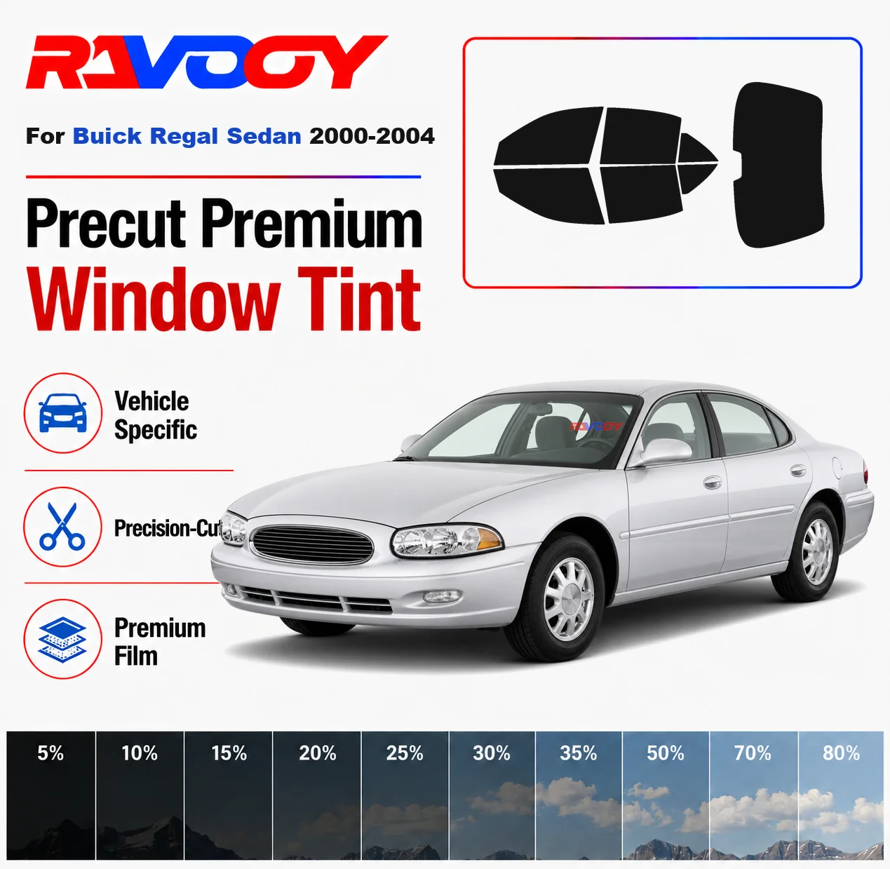 Premium Precut Window Tint Kit Front Rear Windows Rear Windshield For Buick Regal Sedan 2000-2004 Complete Set Nano Ceramic Film
Premium Precut Window Tint Kit Front Rear Windows Rear Windshield For Buick Regal Sedan 2000-2004 Complete Set Nano Ceramic Film