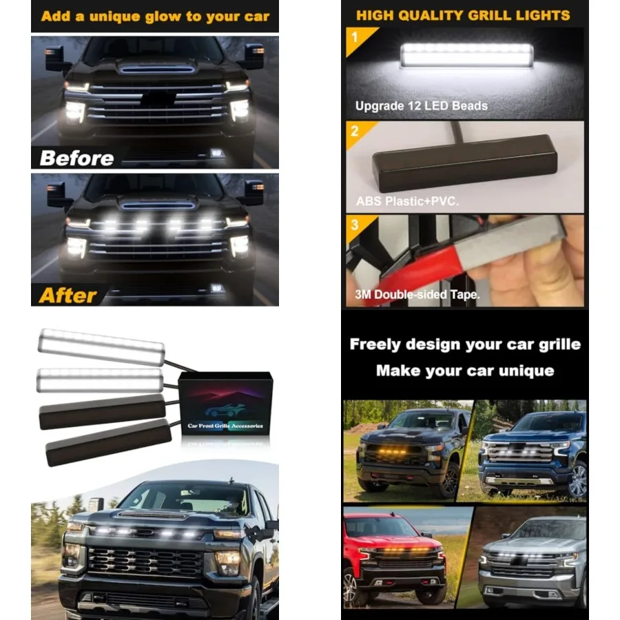 LED Grill Lights for Chevy Silverado 2014-2024 2025 Grille Lights Front Grille Trims Silverado 1500 2500 3500 Accessories
LED Grill Lights for Chevy Silverado 2014-2024 2025 Grille Lights Front Grille Trims Silverado 1500 2500 3500 Accessories