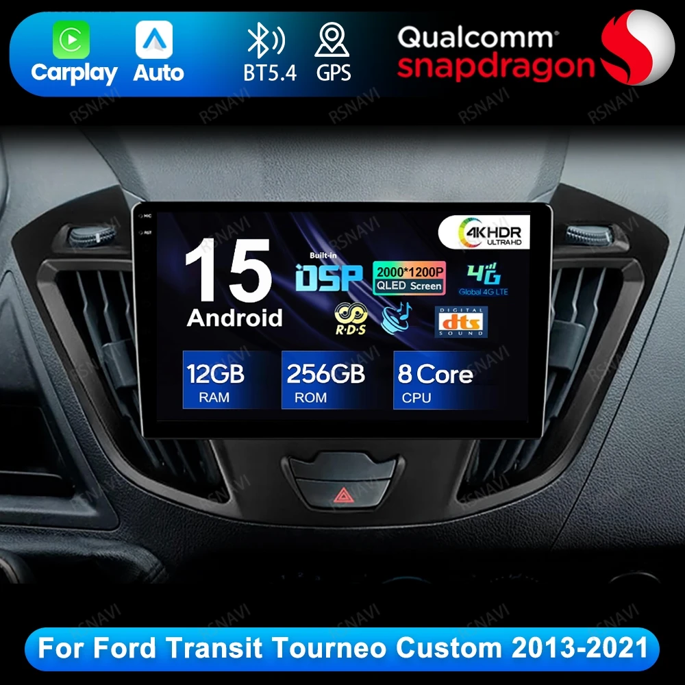 Android 15 For Ford Transit Tourneo Custom 2013-2021 Wireless Carplay Auto Head Unit Navigation DSP Viedo Player Qualcomm 4G LTE
Android 15 For Ford Transit Tourneo Custom 2013-2021 Wireless Carplay Auto Head Unit Navigation DSP Viedo Player Qualcomm 4G LTE
