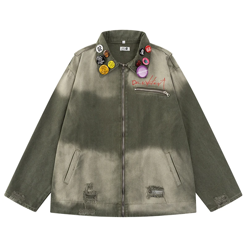 Spring Mens Cargo Jackets Hip Hop Retro Style Badge Gradient Jacket Streetwear Harajuku Casual Fashion Cotton Coats Outerwear
Spring Mens Cargo Jackets Hip Hop Retro Style Badge Gradient Jacket Streetwear Harajuku Casual Fashion Cotton Coats Outerwear