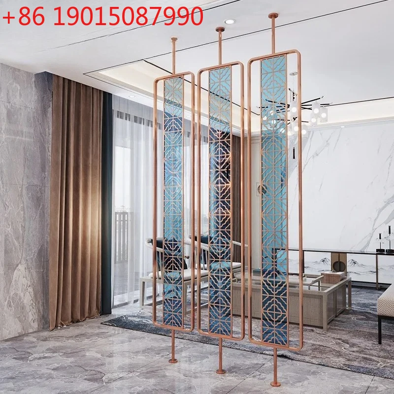 Yh Stainless steel screen Chinese glass creative light luxury living room shielding titanium partition wall 
Yh Stainless steel screen Chinese glass creative light luxury living room shielding titanium partition wall