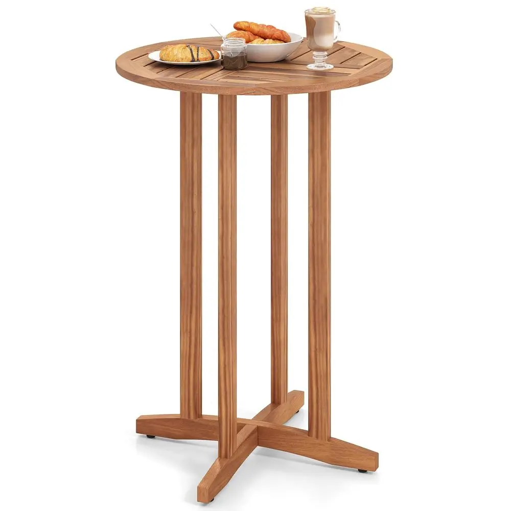 Outdoor Acacia Wood Bar Table, 39 Patio Bar Height Round Table with Slatted Tabletop, High Top Bistro Dining Table, Pub Height
Outdoor Acacia Wood Bar Table, 39 Patio Bar Height Round Table with Slatted Tabletop, High Top Bistro Dining Table, Pub Height