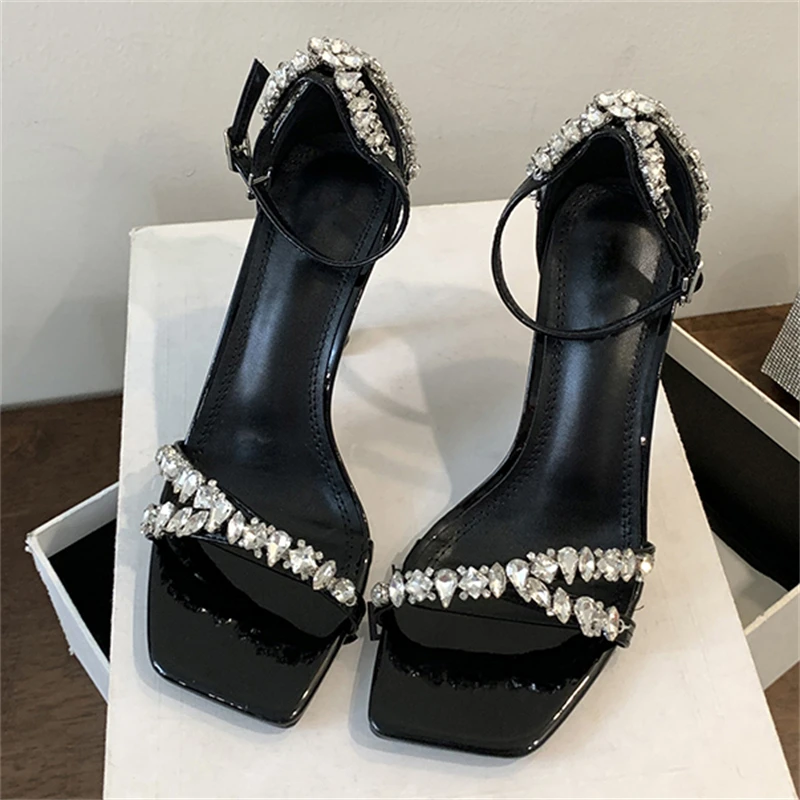 Aneikeh Fashion Silver Bling Rhinestone Sandals Open Toe Stiletto Heels Sandals Ankle Straps Buckle Summer Party Women Shoes
Aneikeh Fashion Silver Bling Rhinestone Sandals Open Toe Stiletto Heels Sandals Ankle Straps Buckle Summer Party Women Shoes