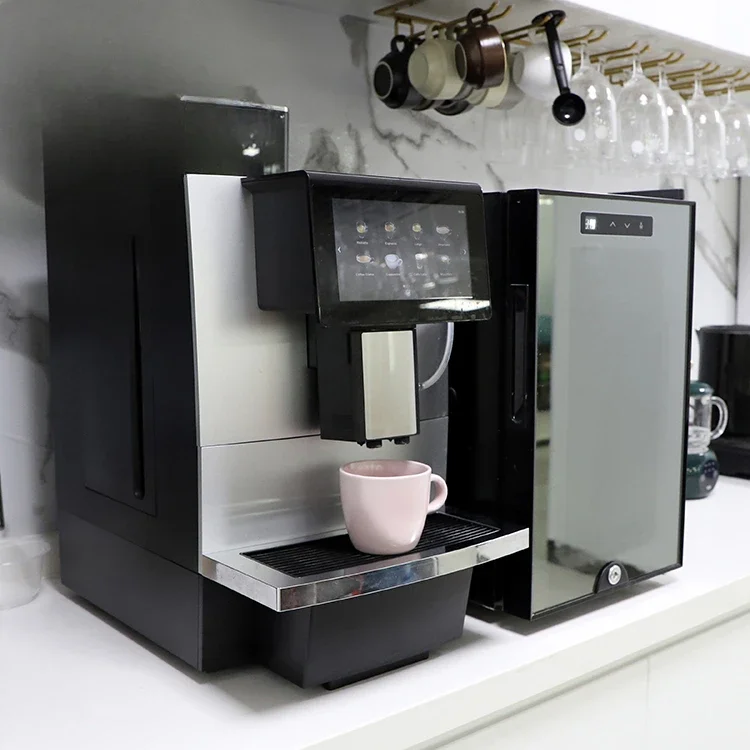 Professional touch screen adjustable commercial coffee machine, fully automatic and convenient for making various beverage
Professional touch screen adjustable commercial coffee machine, fully automatic and convenient for making various beverage