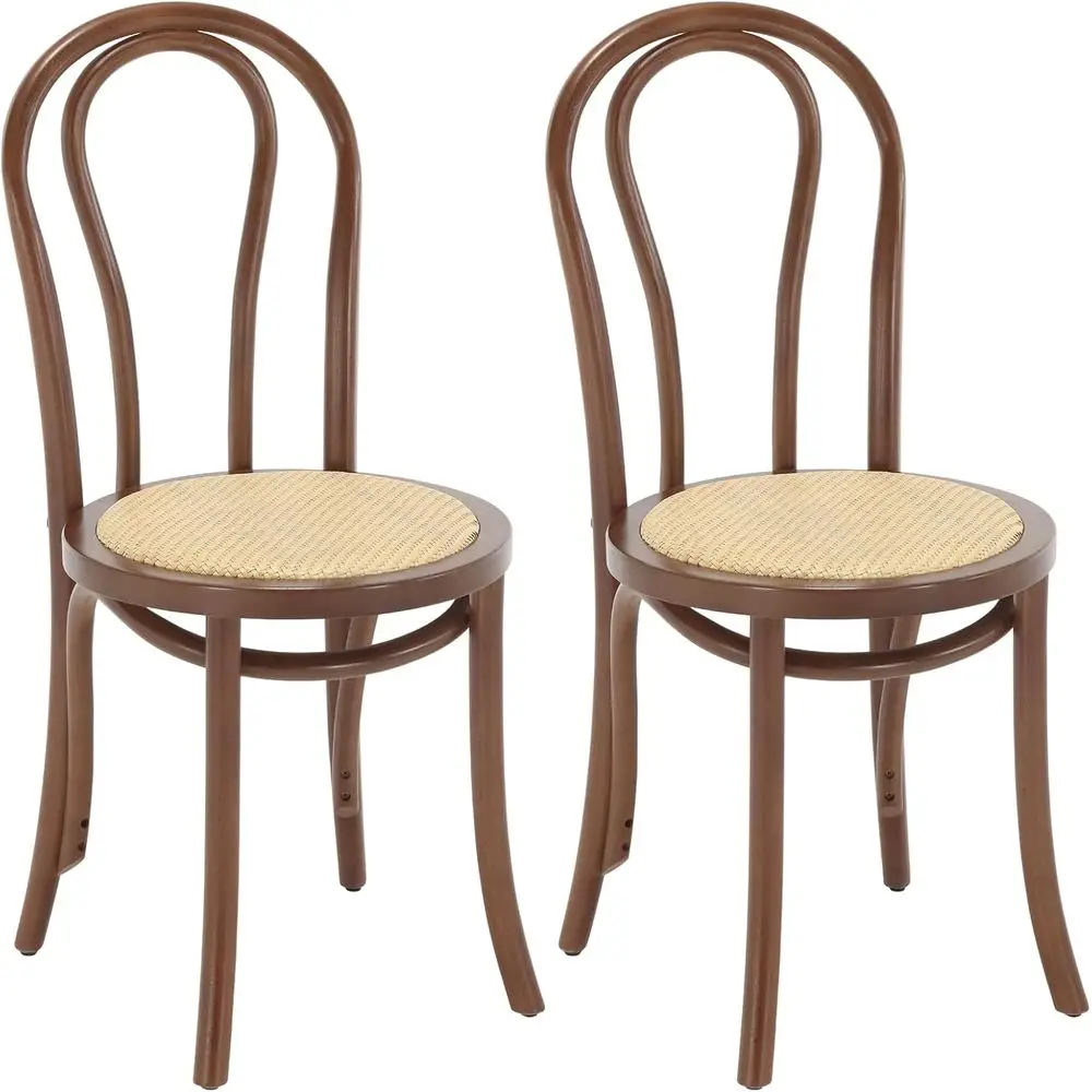 Pair of Vintage-Style Rattan Dining Chairs, French Country Accents, Suitable for Home, Weddings, and Commercial Spaces, Walnut F
Pair of Vintage-Style Rattan Dining Chairs, French Country Accents, Suitable for Home, Weddings, and Commercial Spaces, Walnut F