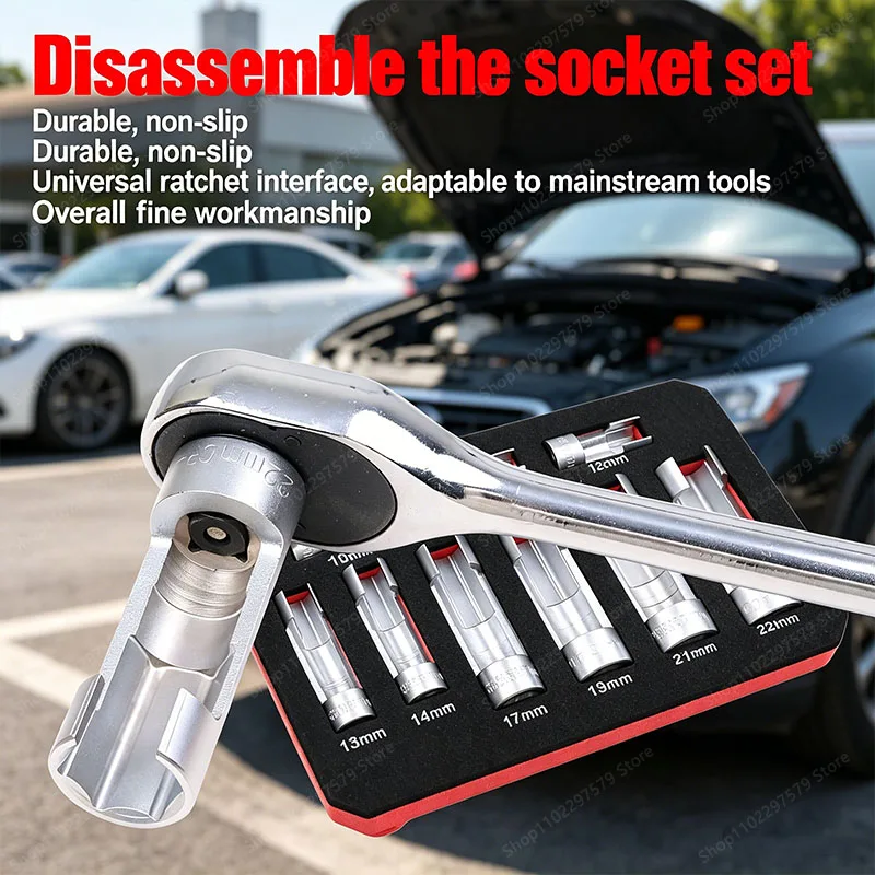 9-Piece Open Oil Pipe Removal Kit, 10-22Mm Opening, High Hardness Anti-Slip Sleeve, Can Be Used For Car Repair/Home DIY Repair.
9-Piece Open Oil Pipe Removal Kit, 10-22Mm Opening, High Hardness Anti-Slip Sleeve, Can Be Used For Car Repair/Home DIY Repair.