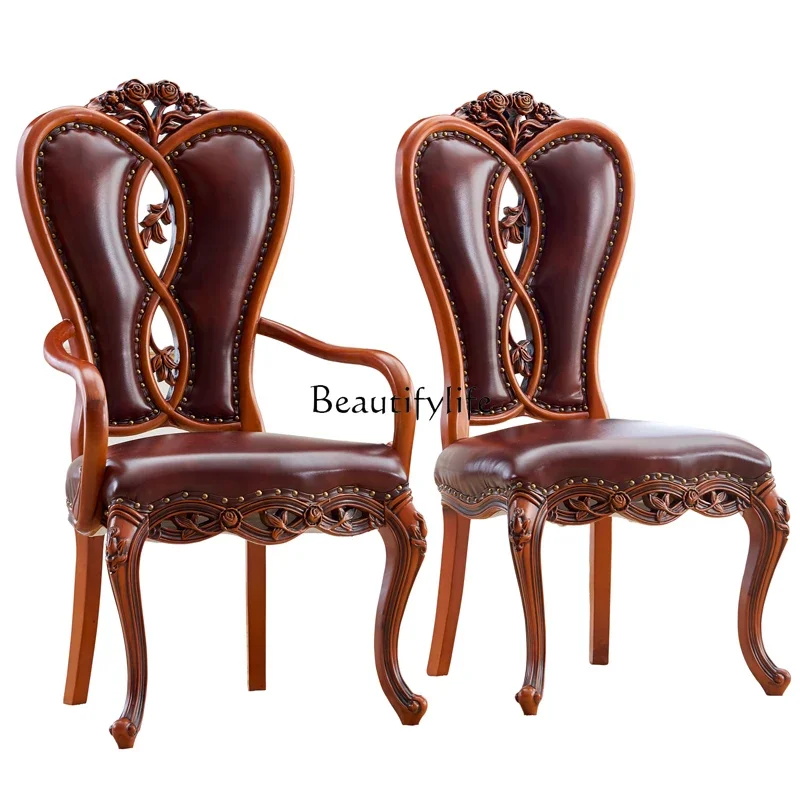 35American Retro Dining Chair Solid Wood Vintage Light Luxury Home Restaurant Backrest Armchair
35American Retro Dining Chair Solid Wood Vintage Light Luxury Home Restaurant Backrest Armchair