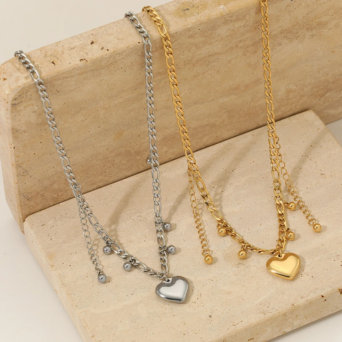 New Tassel Round Bead Heart-Shaped Collarbone Chain Stainless Steel Versatile Exquisite Fashion Temperament Necklace
New Tassel Round Bead Heart-Shaped Collarbone Chain Stainless Steel Versatile Exquisite Fashion Temperament Necklace