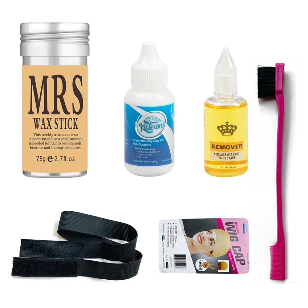 Набор для установки парика, 6 шт./компл., белый клей для парика и средство для удаления волос на кружеве спереди, восковая палочка, кружевная плавильная лента, кисть для кромок, шапочки для парика 
Набор для установки парика, 6 шт./компл., белый клей для парика и средство для удаления волос на кружеве спереди, восковая палочка, кружевная плавильная лента, кисть для кромок, шапочки для парика