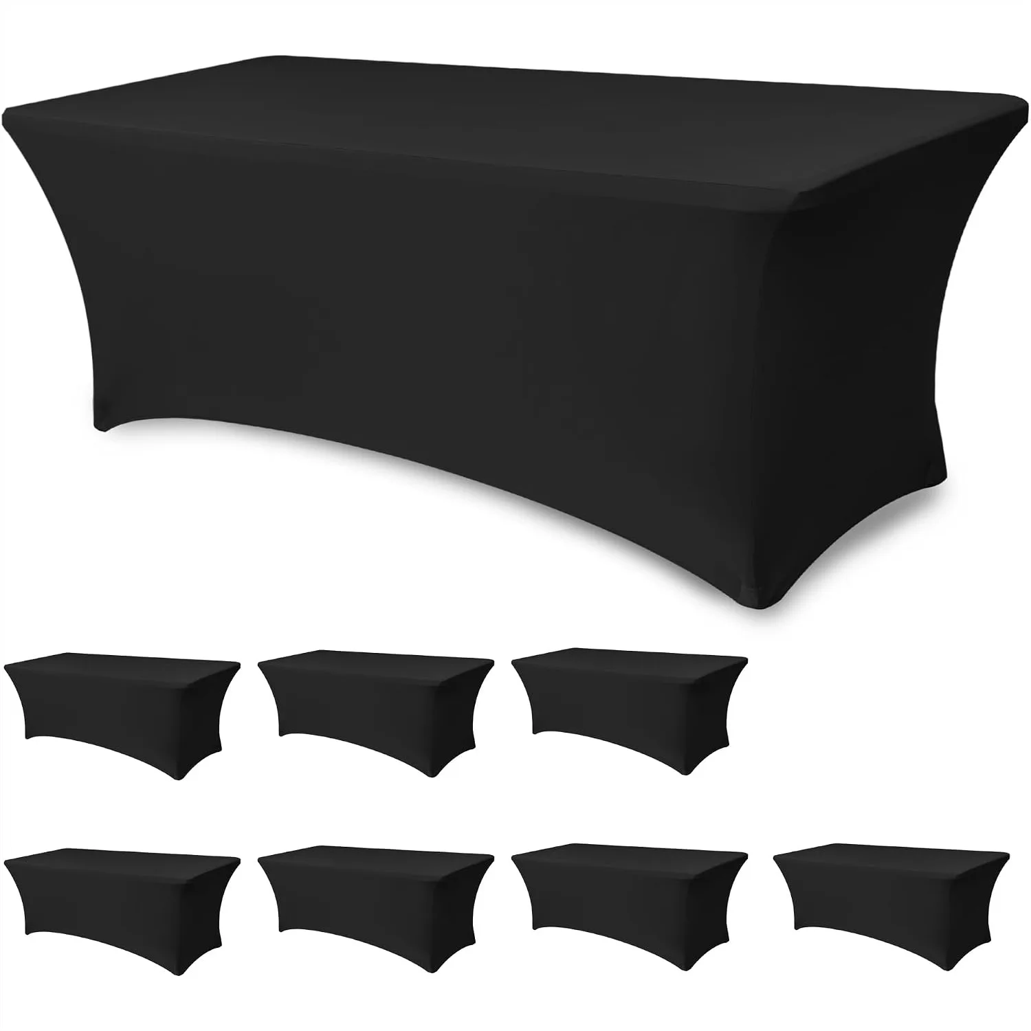Fitted Table Cloths for 6ft Rectangle Tables 8 Pack Black Stretch Spandex Cover for Party Banquet Vendor Booth
Fitted Table Cloths for 6ft Rectangle Tables 8 Pack Black Stretch Spandex Cover for Party Banquet Vendor Booth